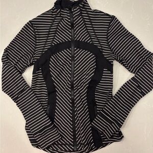 Lululemon Athletica Black and White Striped Hoodie
